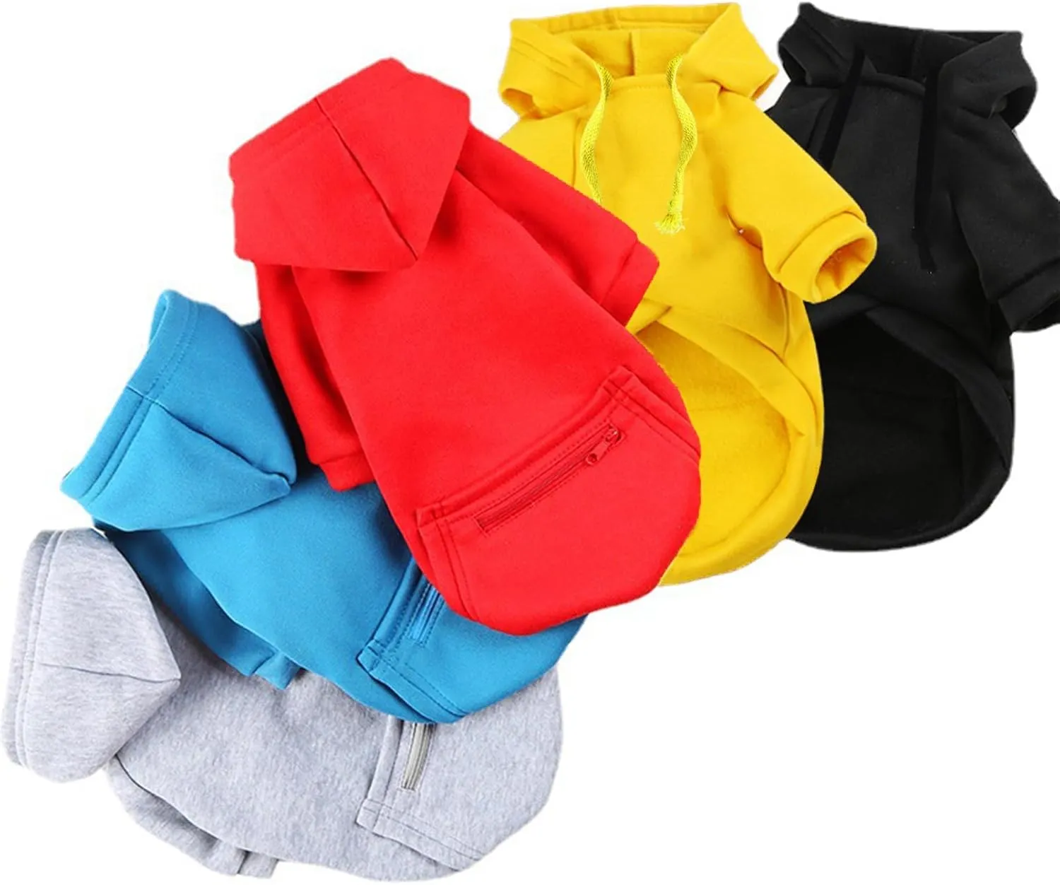 Jecikelon Pet Dog Cold Weather Coat with Pocket Winter Dog Hoodie Warm Puppy Clothes for Small Dogs Chihuahua Clothing (Small, Y02-Yellow)