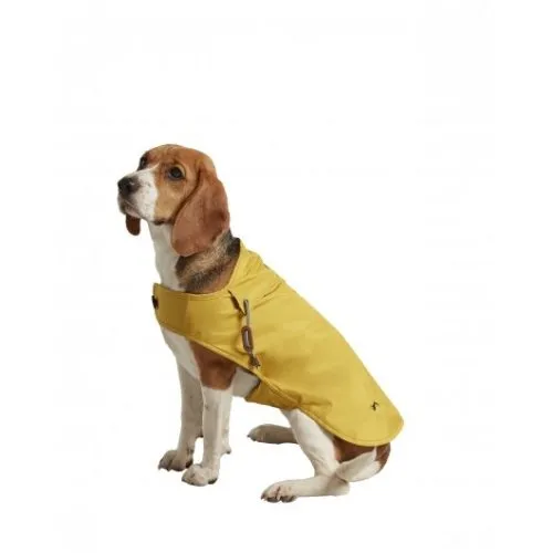 Joules Water Resistant Raincoat Mustard With Navy Striped Lining Large 56cm