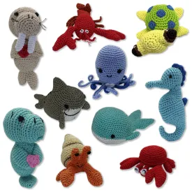 Knit Knacks ORGANIC COTTON PET & DOG TOYS, "Ocean Buddies Group"