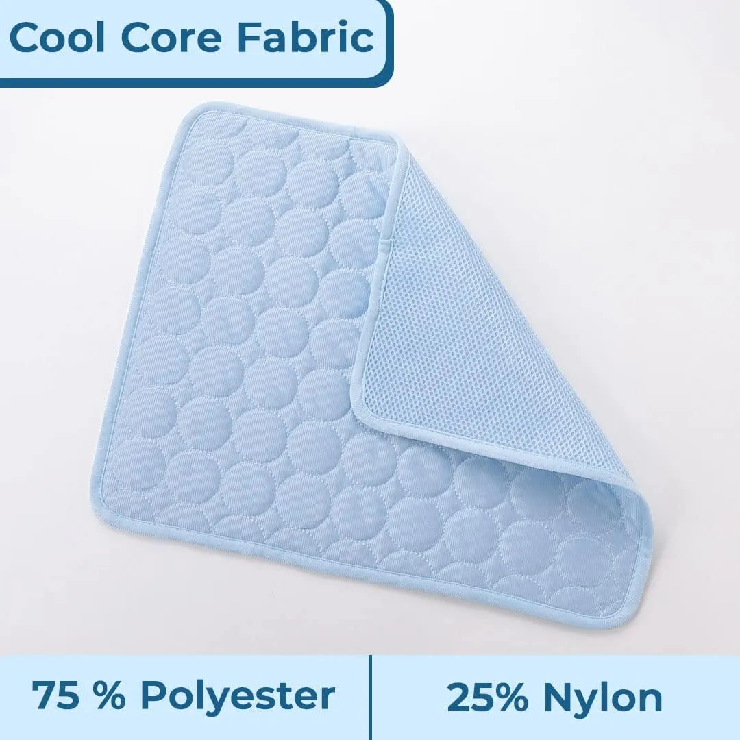 Kuber Industries Rectangular Dog & Cat Bed|Premium Cool Ice Silk Polyester With Bottom Mesh|MultiUtility Self-Cooling Pad For Dog & Cat|Light-weight & Durable Dog Bed|ZQCJ001LB-L|Light Blue(Pack Of 4)