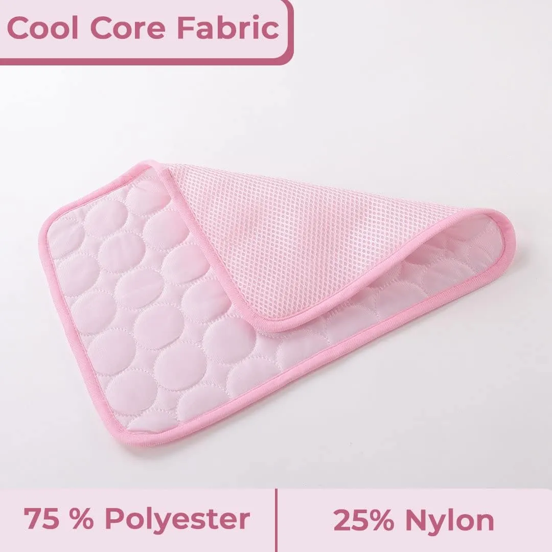Kuber Industries Rectangular Dog & Cat Bed|Premium Cool Ice Silk with Polyester With Bottom Mesh|Multi-Utility Self-Cooling Pad For Dog & Cat|Light-weight & Durable Dog Bed|ZQCJ001P-XL|Pink(Pack Of 3)