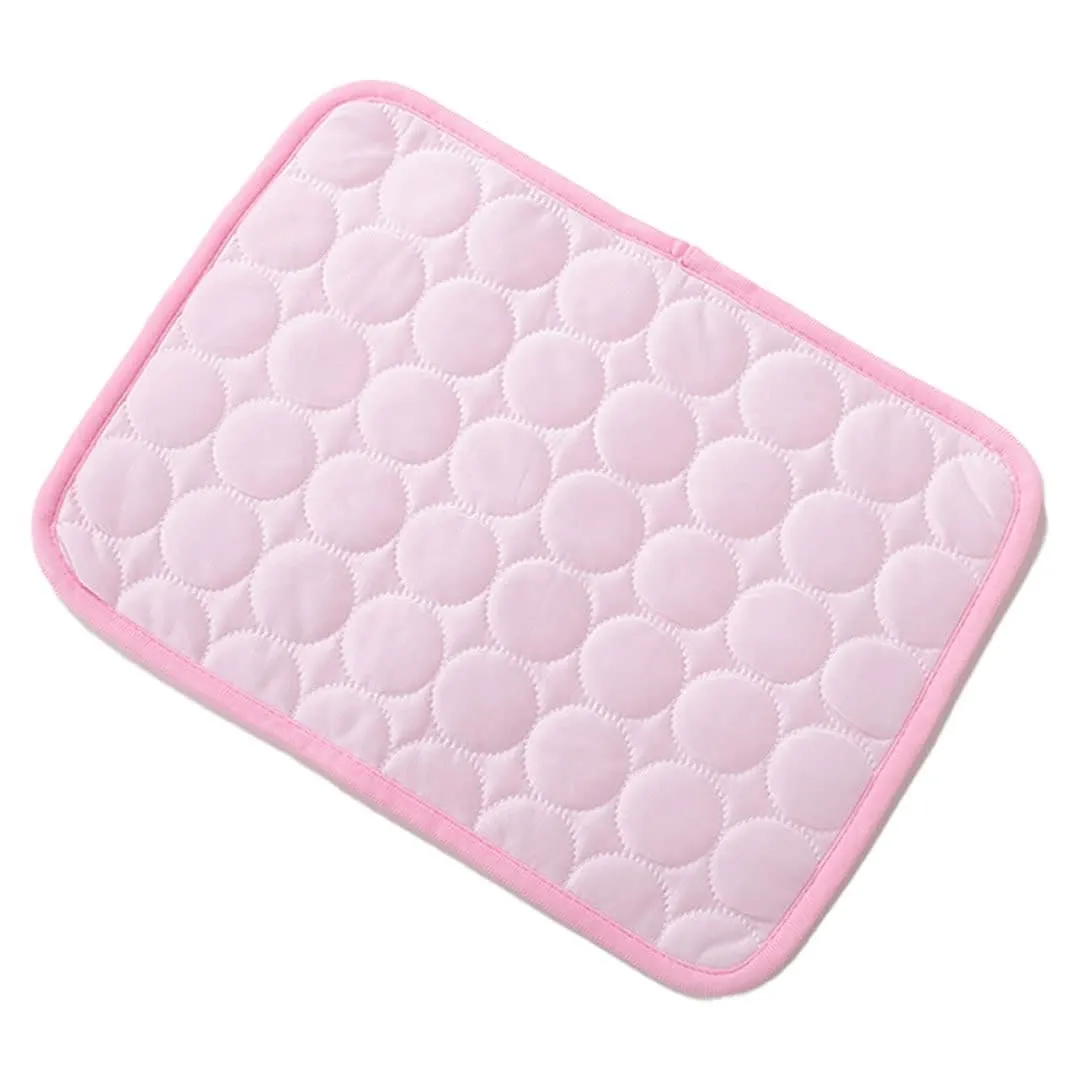 Kuber Industries Rectangular Dog & Cat Bed|Premium Cool Ice Silk with Polyester With Bottom Mesh|Multi-Utility Self-Cooling Pad For Dog & Cat|Light-weight & Durable Dog Bed|ZQCJ001P-XL|Pink(Pack Of 3)