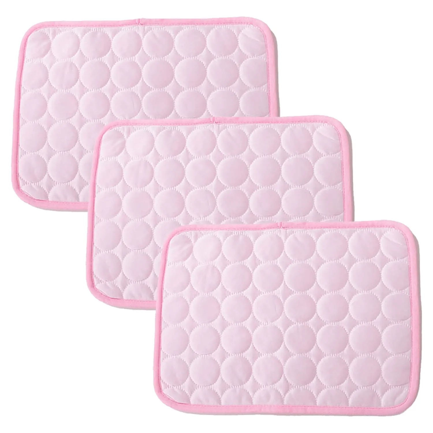 Kuber Industries Rectangular Dog & Cat Bed|Premium Cool Ice Silk with Polyester With Bottom Mesh|Multi-Utility Self-Cooling Pad For Dog & Cat|Light-weight & Durable Dog Bed|ZQCJ001P-XL|Pink(Pack Of 3)