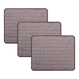 Kuber Industries Rectangular Dog & Cat Bed|Premium Cool Ice Silk with Polyester With Bottom Mesh|MultiUtility Self-Cooling Pad For Dog & Cat|Light-weight & Durable Dog Bed|ZQCJ001C-L|Coffee(Pack Of 3)