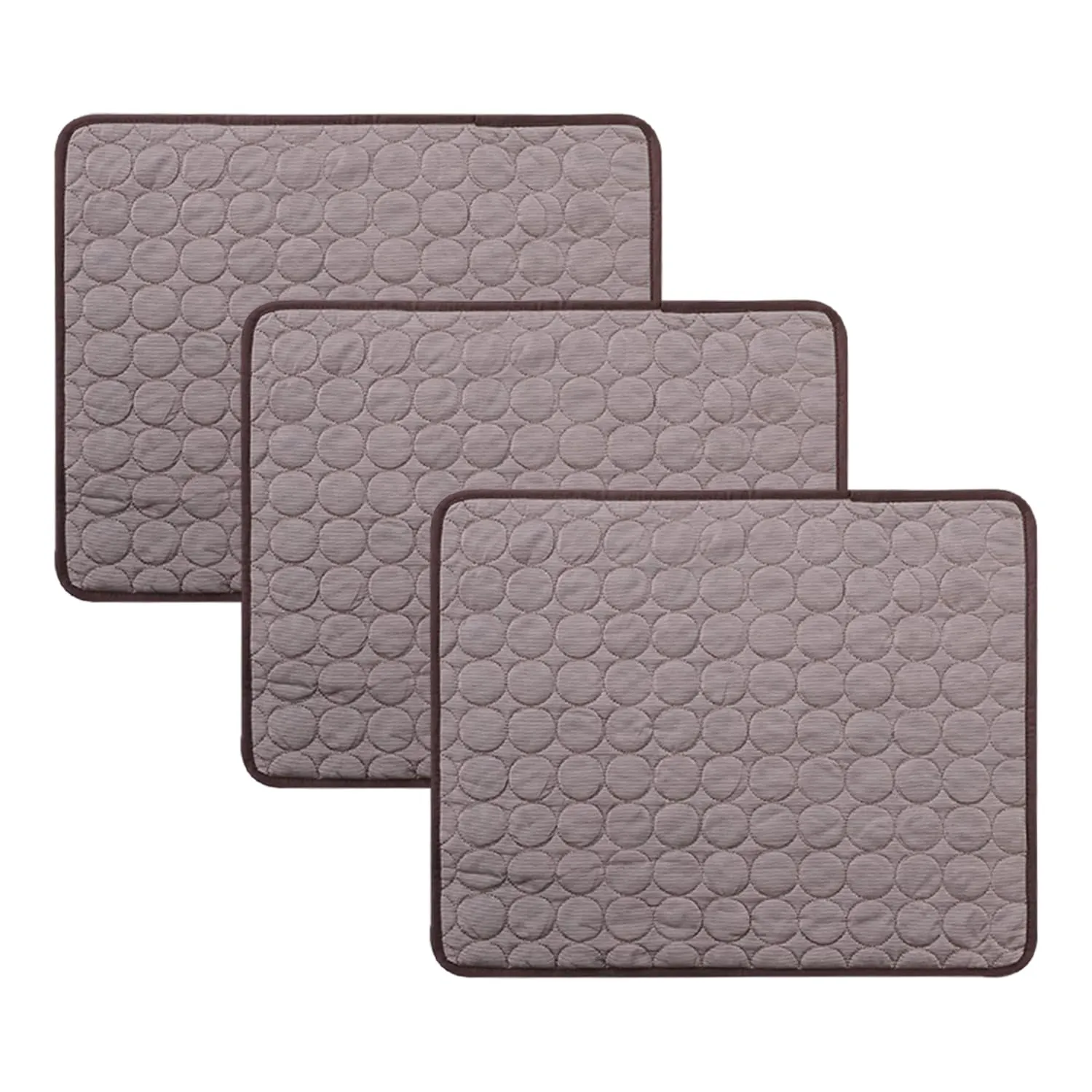 Kuber Industries Rectangular Dog & Cat Bed|Premium Cool Ice Silk with Polyester With Bottom Mesh|MultiUtility Self-Cooling Pad For Dog & Cat|Light-weight & Durable Dog Bed|ZQCJ001C-L|Coffee(Pack Of 3)