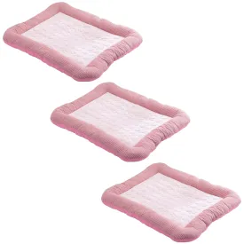 Kuber Industries Rectangular Dog & Cat Bed|Yarn Dyed Oxford Cloth|Nylon and Polyester With Cotton Filling|Self-Cooling Bed For Dog & Cat|Small Light-weight & Durable Dog Bed|ZQCJ005P-S|Pink(Pack Of 3)