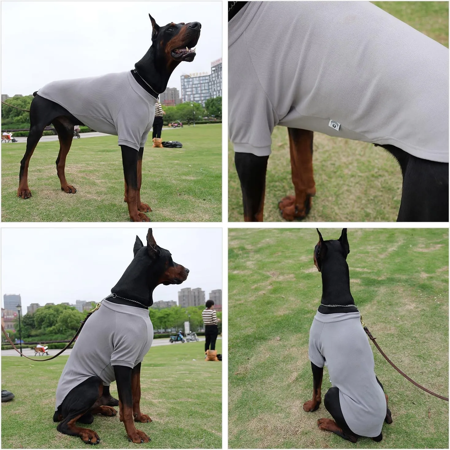 Lovelonglong Ribbed Dog T-Shirt Cotton Knitted Dog Sweaters for All Season Pet T-Shirts for Large Medium Small Dogs Dark Gray 3XL