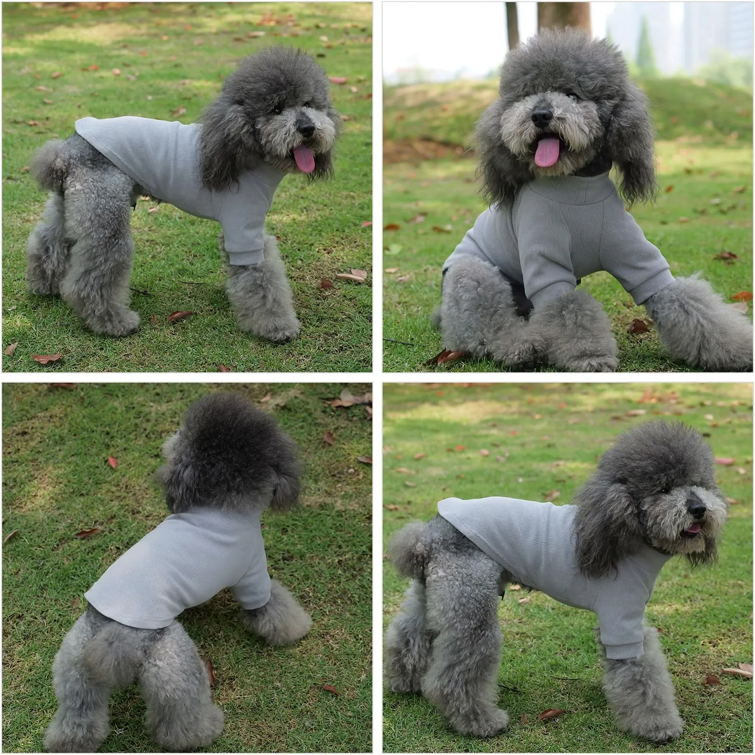 Lovelonglong Ribbed Dog T-Shirt Cotton Knitted Dog Sweaters for All Season Pet T-Shirts for Large Medium Small Dogs Dark Gray 3XL