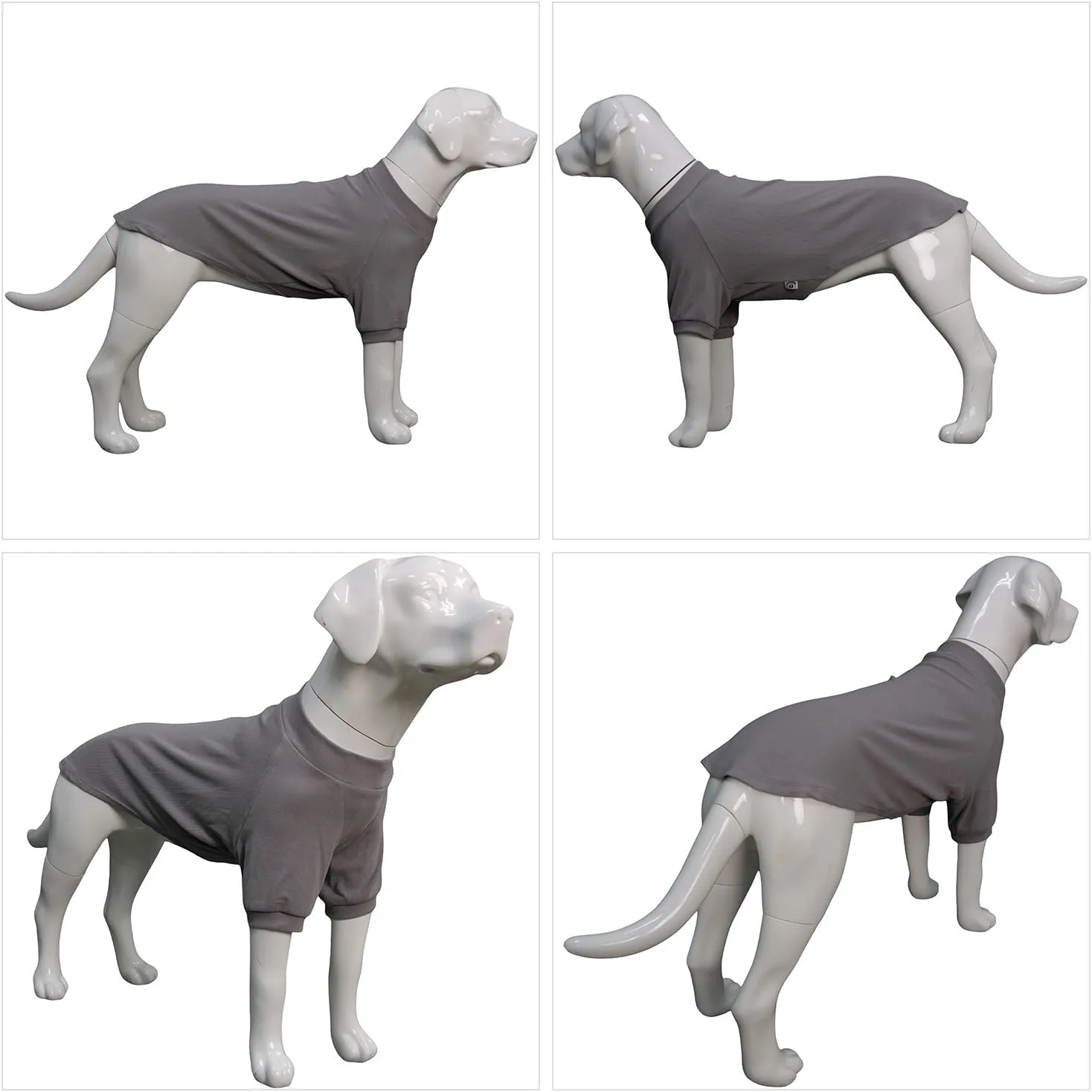 Lovelonglong Ribbed Dog T-Shirt Cotton Knitted Dog Sweaters for All Season Pet T-Shirts for Large Medium Small Dogs Dark Gray 3XL