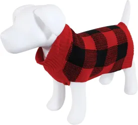 Luvable Friends Dogs and Cats Knit Pet Sweater, Buffalo Plaid, X-Large