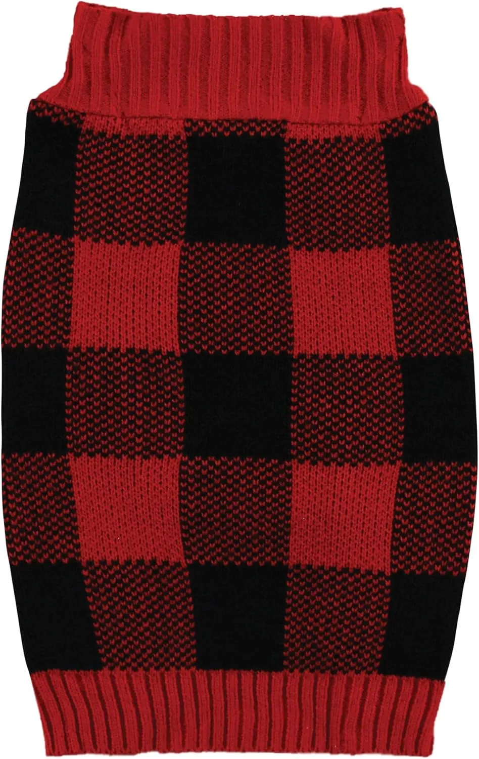 Luvable Friends Dogs and Cats Knit Pet Sweater, Buffalo Plaid, X-Large