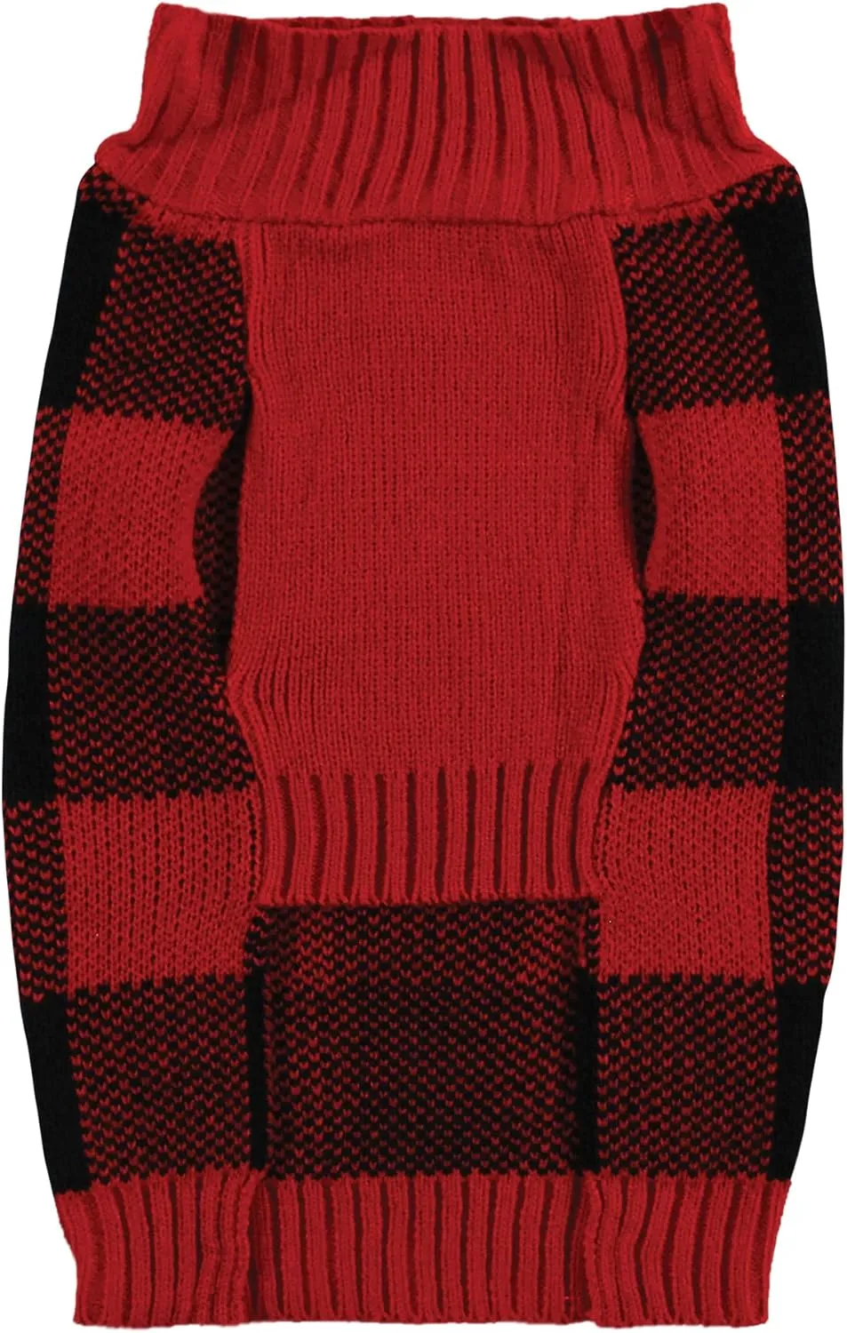 Luvable Friends Dogs and Cats Knit Pet Sweater, Buffalo Plaid, X-Large