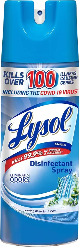 Lysol Sanitizing and Antibacterial Spray for Disinfecting and Deodorizing, Spring Waterfall, 12.5 Fl Oz