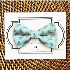 Mint Gingerbread Bow for Dog Collar and Cat Collar