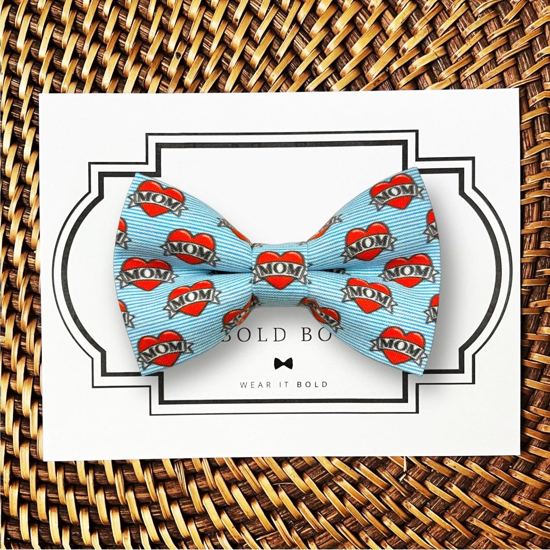 Mom Tattoo Bow for Dog Collar and Cat Collar
