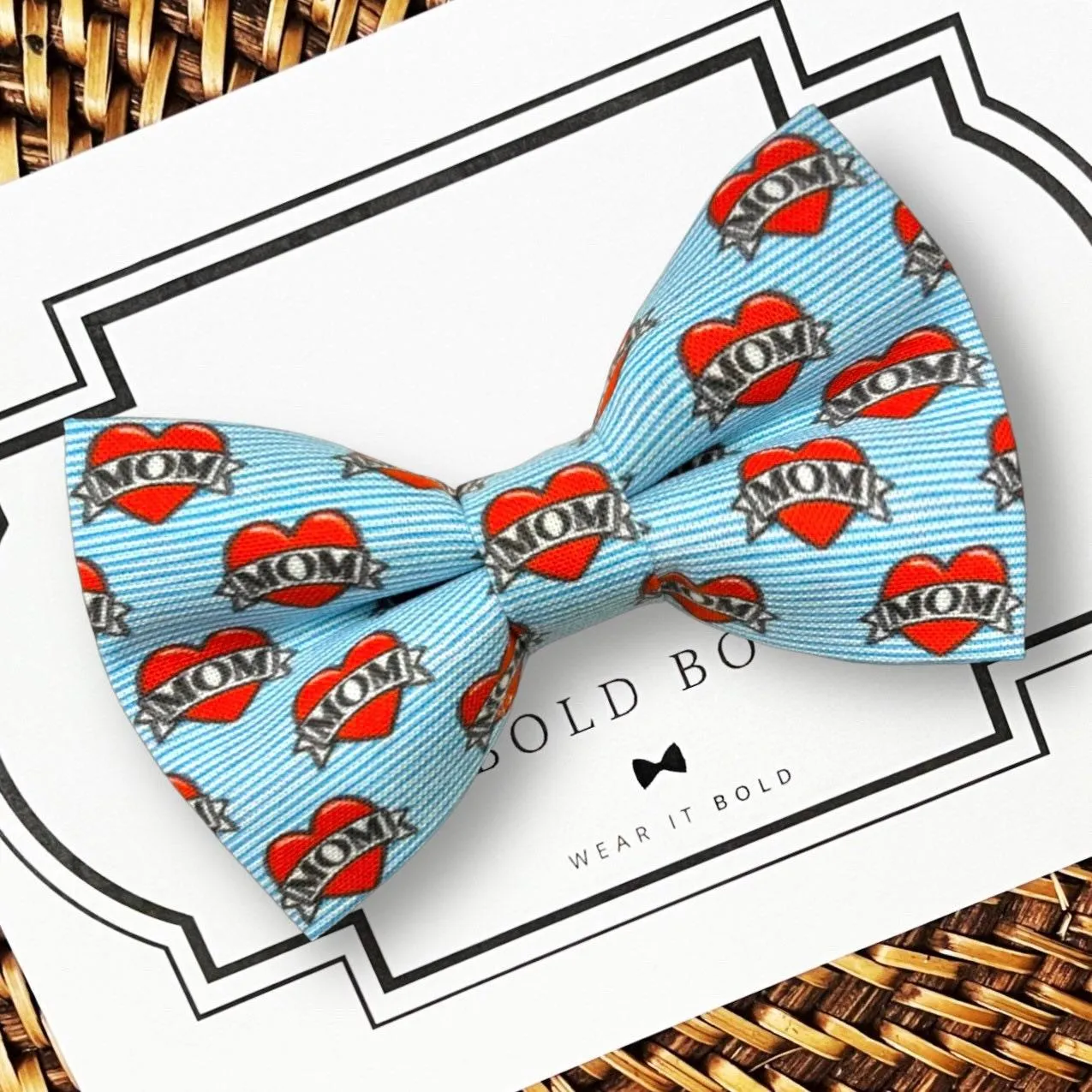 Mom Tattoo Bow for Dog Collar and Cat Collar