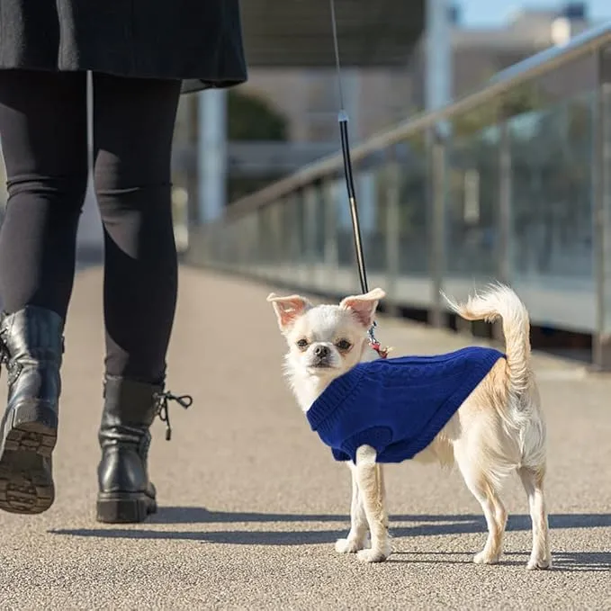Navy Blue Pet Cat Dog Sweater, Winter Warm Pet Jumper Sweater Clothes