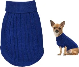 Navy Blue Pet Cat Dog Sweater, Winter Warm Pet Jumper Sweater Clothes