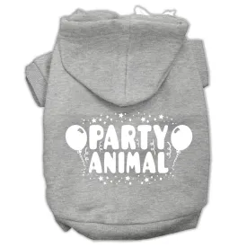 Party Animal Screen Print Pet Hoodies Grey Size Xxxl (20)