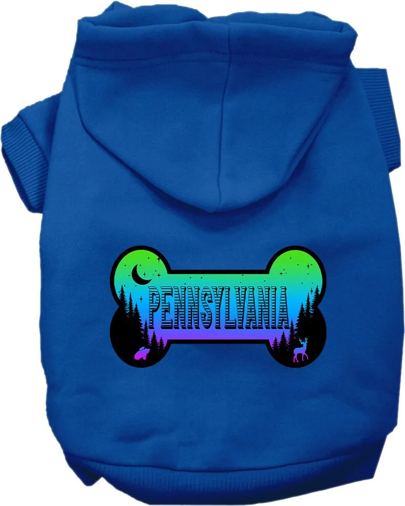 Pet Dog & Cat Screen Printed Hoodie for Medium to Large Pets (Sizes 2XL-6XL), "Pennsylvania Mountain Shades"