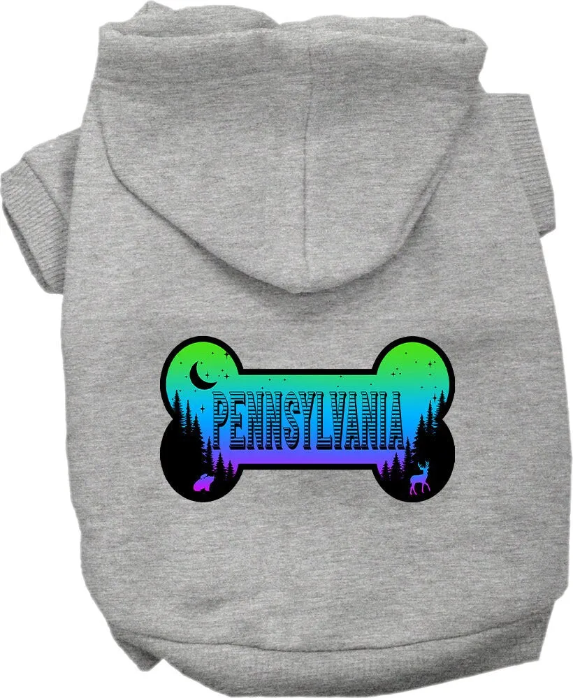 Pet Dog & Cat Screen Printed Hoodie for Medium to Large Pets (Sizes 2XL-6XL), "Pennsylvania Mountain Shades"