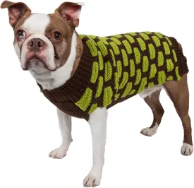 Pet Life  Weaved Fashion Pet Sweater - Designer Heavy Knitted Dog Sweater with Turtle Neck - Winter Dog Clothes Designed to Keep Warm