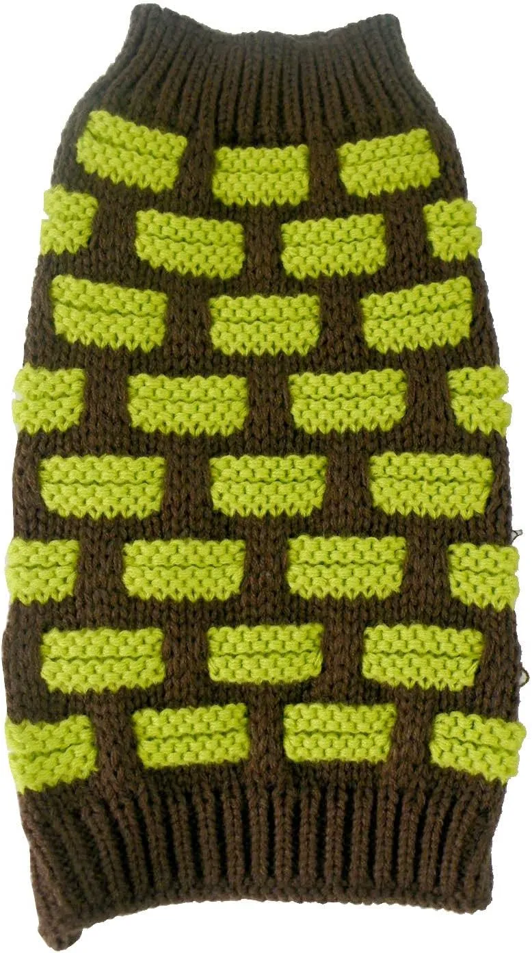 Pet Life  Weaved Fashion Pet Sweater - Designer Heavy Knitted Dog Sweater with Turtle Neck - Winter Dog Clothes Designed to Keep Warm
