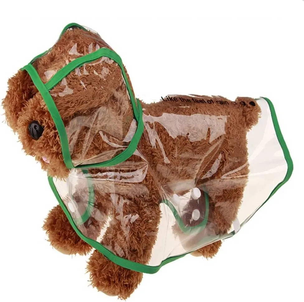 Pet Raincoat,Small Dog Waterproof Puppy Raincoat Coat Transparent Pet Dog Rainwear Clothes for Small Dogs Cats (L,Green)