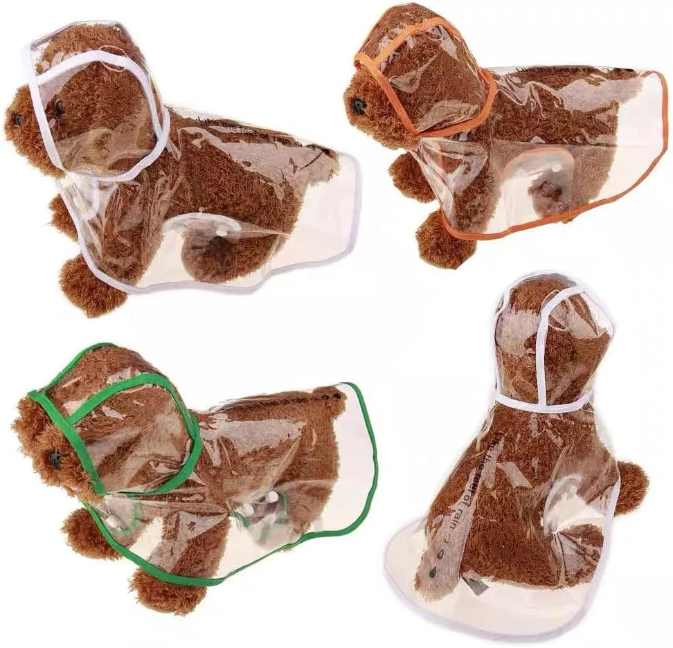 Pet Raincoat,Small Dog Waterproof Puppy Raincoat Coat Transparent Pet Dog Rainwear Clothes for Small Dogs Cats (L,Green)