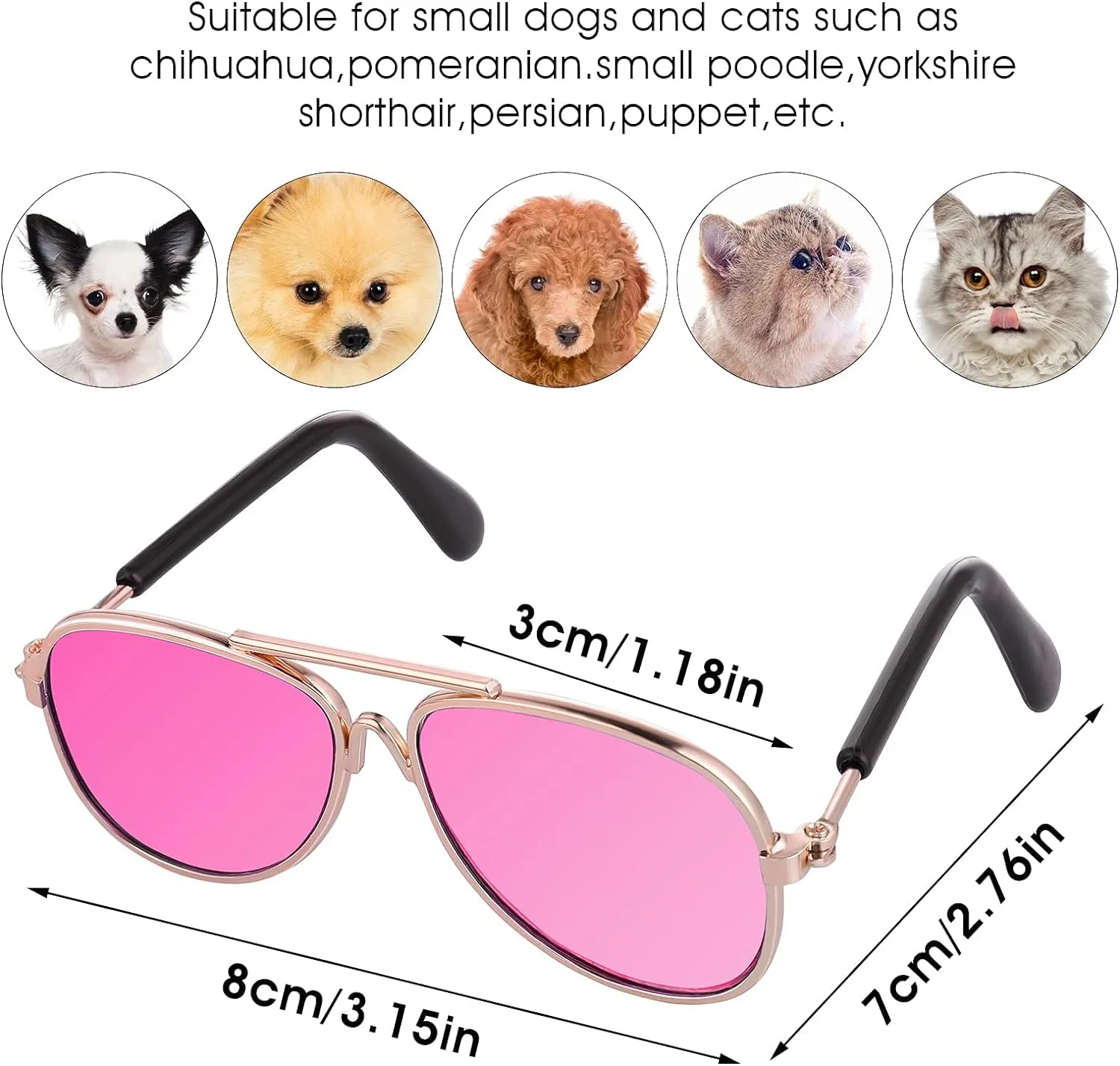 Pet UV Protection Sunglasses (4Pcs- Aviator Sunglasses)