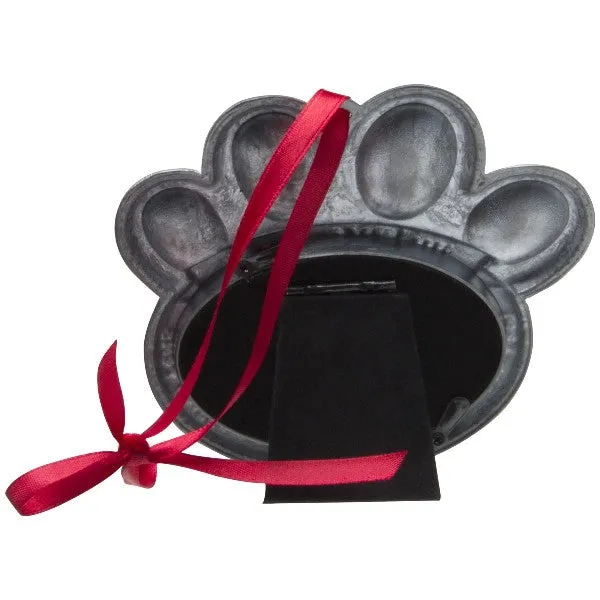 Pewter Pet Paw Photo Ornament
