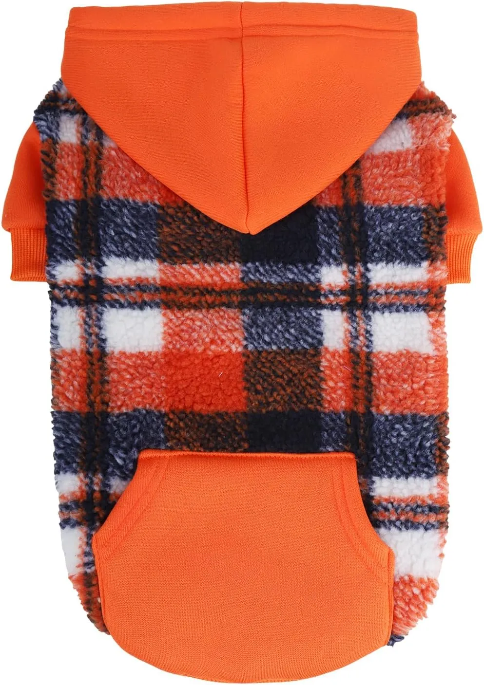 PUPTECK Dog Hoodie Puppy Sweatshirt Warm Dog Sweater Winter Clothes Cold Weather Coats for Small Medium Large Dogs, Orange, XS