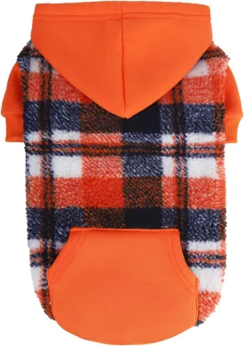 PUPTECK Dog Hoodie Puppy Sweatshirt Warm Dog Sweater Winter Clothes Cold Weather Coats for Small Medium Large Dogs, Orange, XS