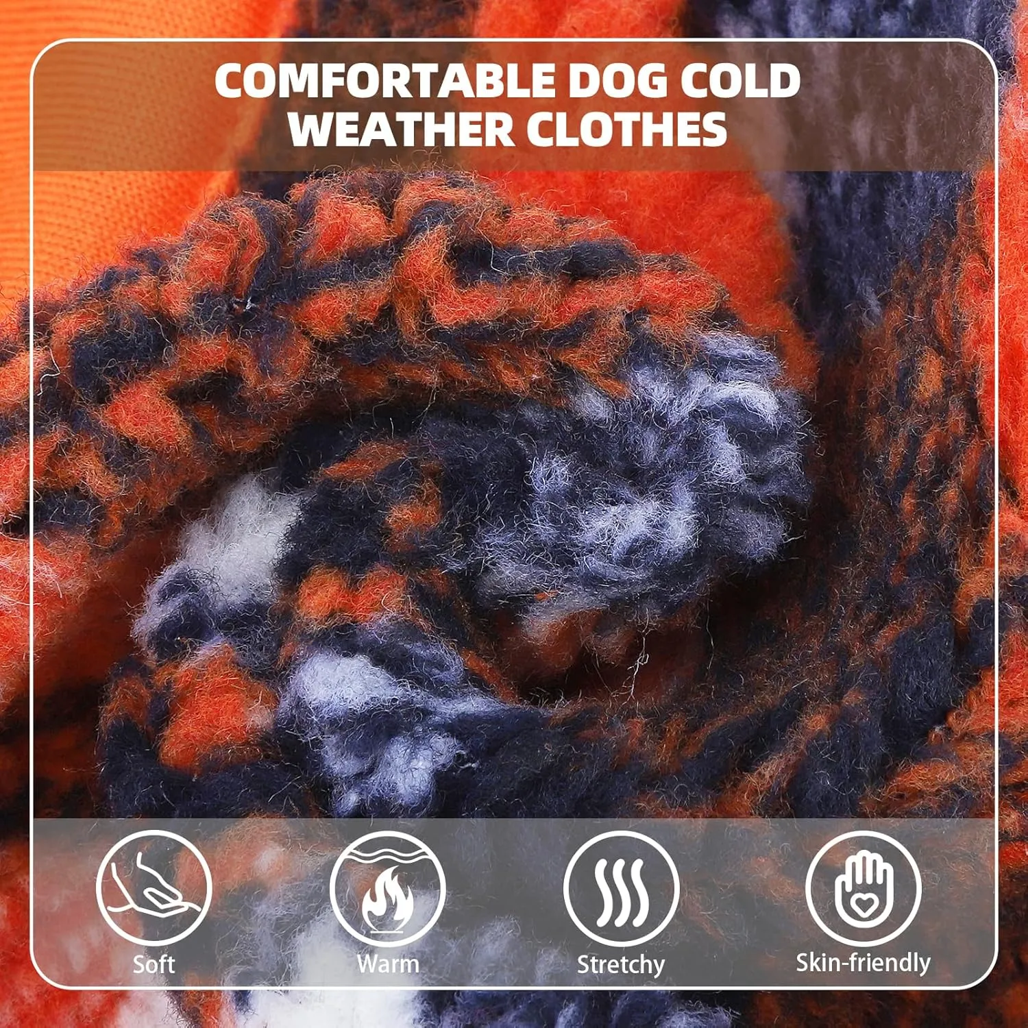 PUPTECK Dog Hoodie Puppy Sweatshirt Warm Dog Sweater Winter Clothes Cold Weather Coats for Small Medium Large Dogs, Orange, XS