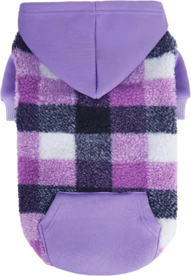 PUPTECK Dog Hoodie Puppy Sweatshirt Warm Dog Sweater Winter Clothes Cold Weather Coats for Small Medium Large Dogs, Purple, XS