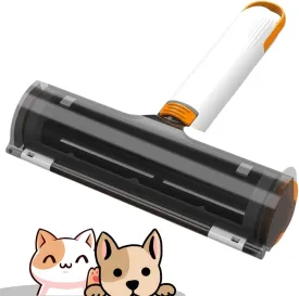 Roller Pet Hair Remover and Reusable Lint Roller - Cat and Dog Hair Remover for Furniture, Couch, Carpet, Clothing, and Bedding - Portable, Multi-Surface Fur Removal Tool (Racing Black)