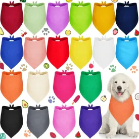Saintrygo 20 Pcs Plain Dog Bandanas Bulk for Puppy Sublimation Washable Triangle Dog Bib Heat Transfer Adjustable Bandana for Small Medium Large Pets(25 x 17 x 17 Inches)