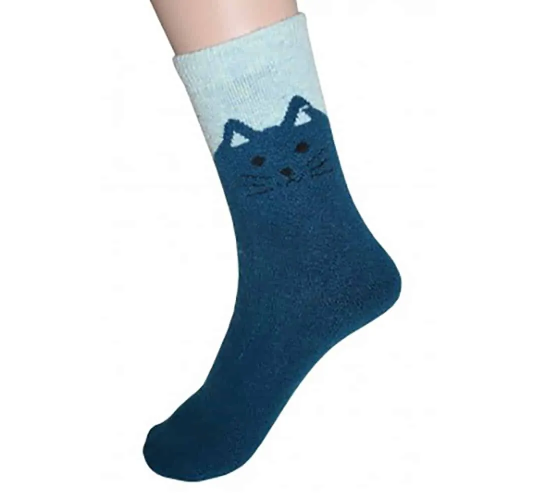 ShagWear - Casual Socks - Peek-a-Boo Cat (Thick Crew Style)