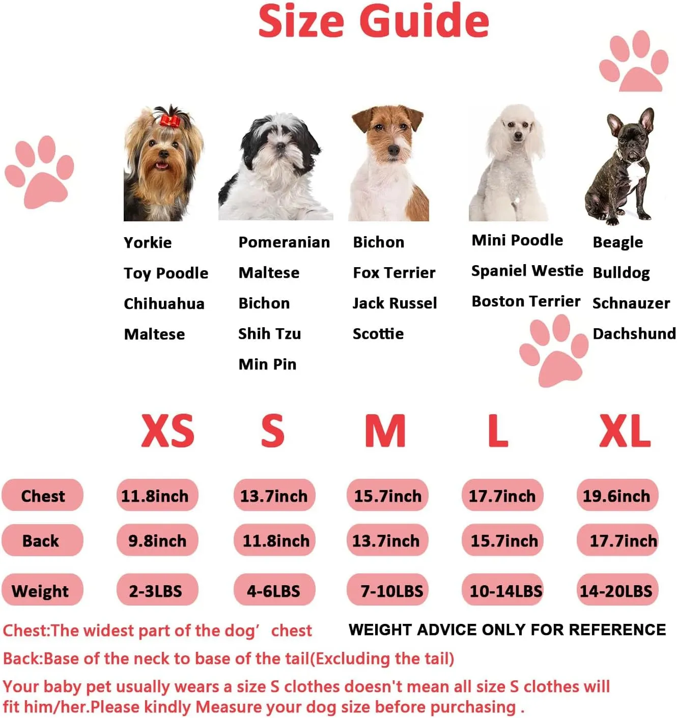 Small Dog Sweaters Girl Red Winter Warm Dog Christmas Dress Day Day Costume Clothes Dachshund Chihuahua Corgi (Red, XS)