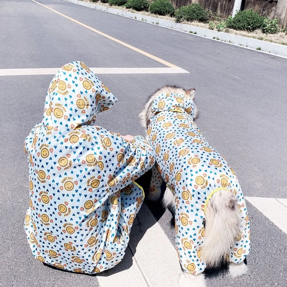 Smiley Pet Human Matching Rain Jacket