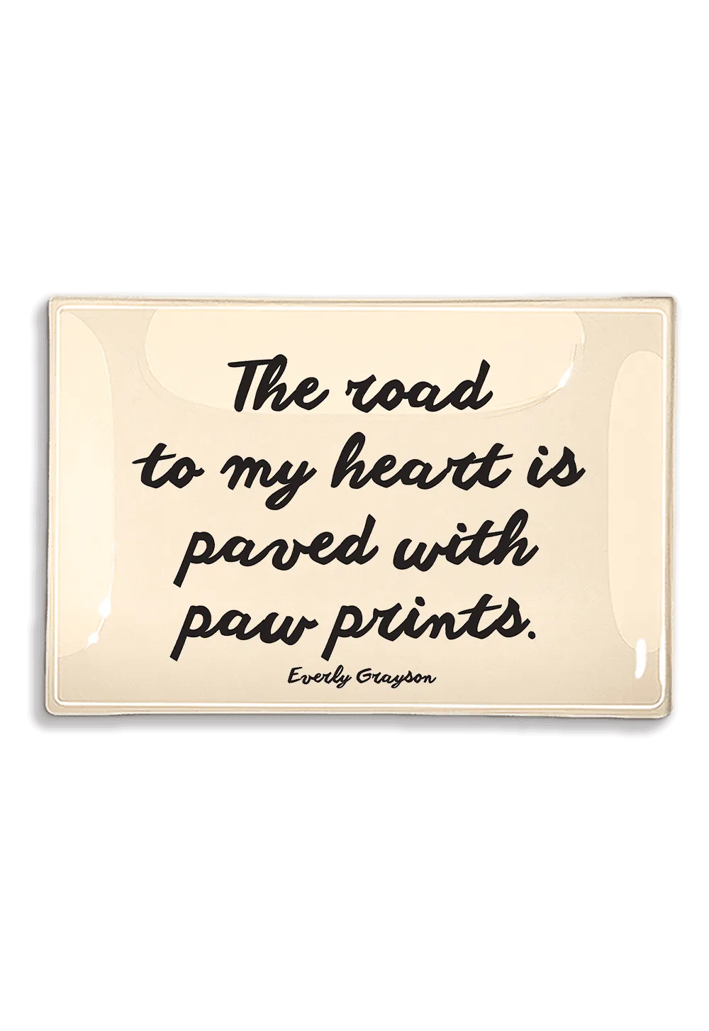The Road To My Heart Is Paved With Paw Prints Decoupage Glass Tray