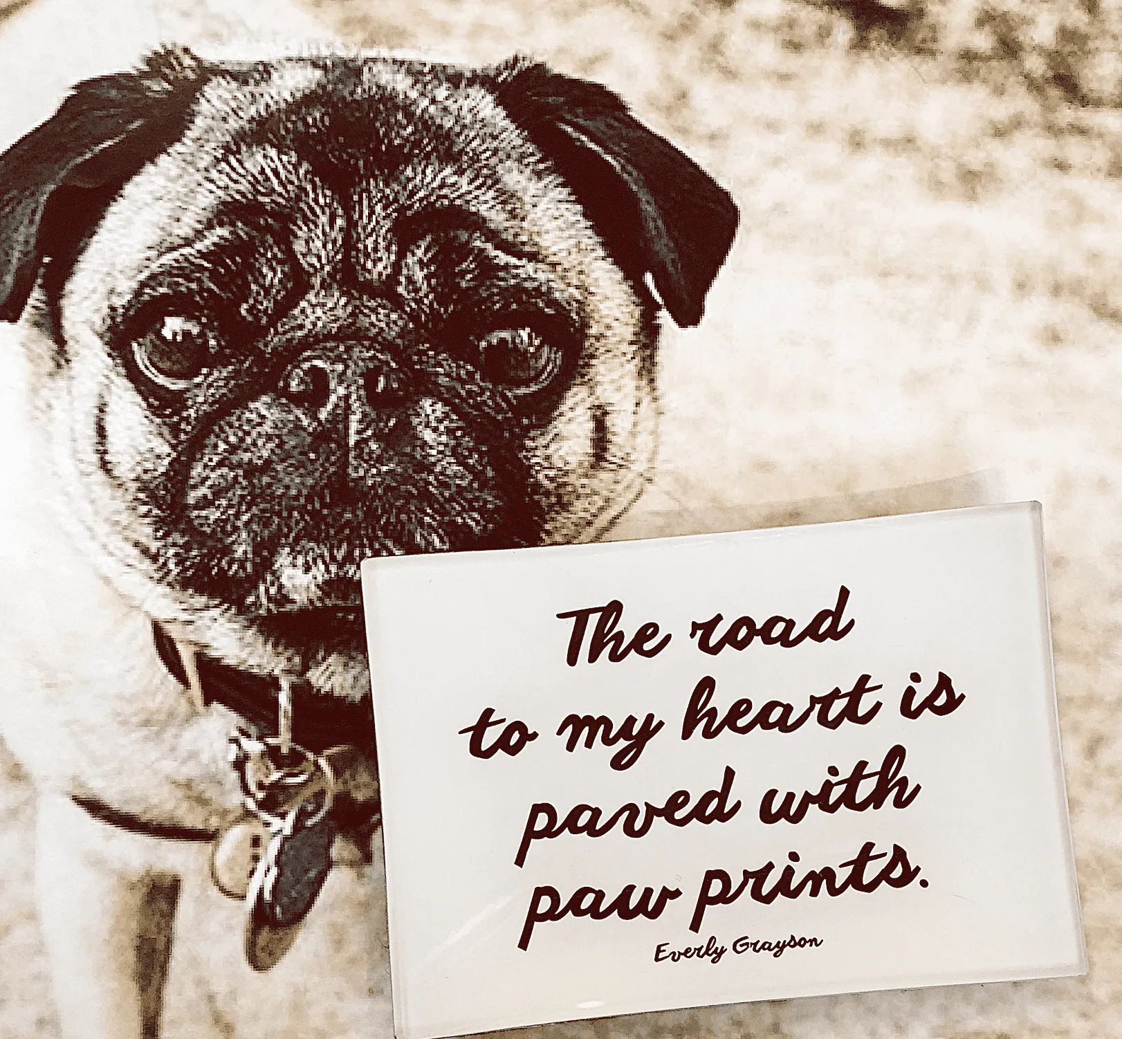 The Road To My Heart Is Paved With Paw Prints Decoupage Glass Tray
