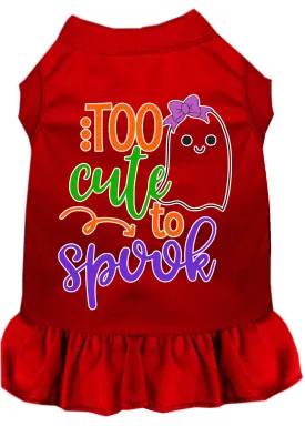 Too Cute To Spook-girly Ghost Screen Print Dog Dress Red Xs
