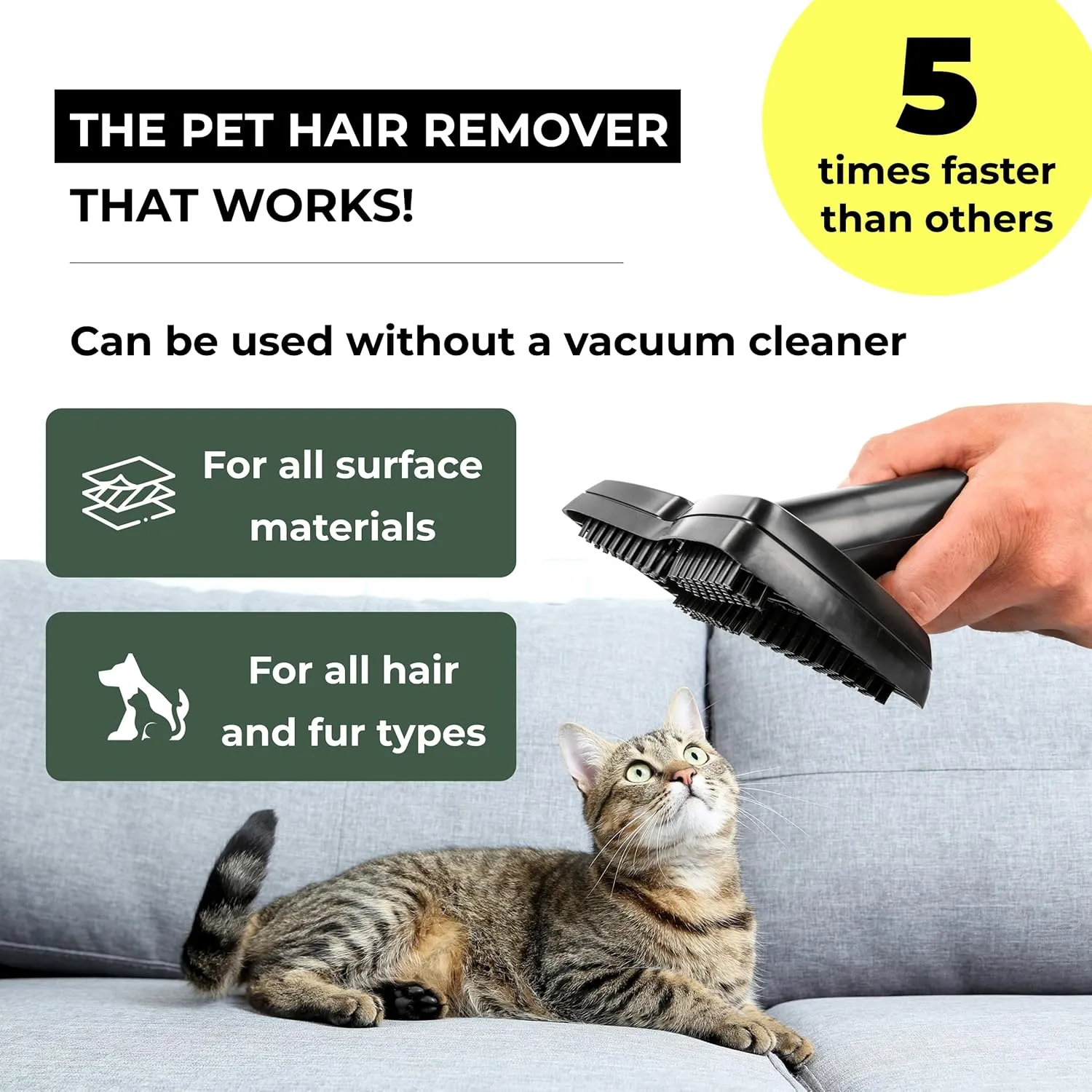 Vacuum Cleaner Attachment for Removing Pet Hair, Professional Cats & Dogs Hair Remover, Vacuum Cleaner Accessories, Universal Fit for Vac Cleaners 1 1/4 and 1 3/8 in (32 & 35 mm)