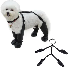 Waterproof Dog Boots Suspenders, Paw Protector for Medium Dogs, Anti-Slip and Dirty Proof Adjustable Suspender Dog Paw Protector for Outdoor Walking(Medium)