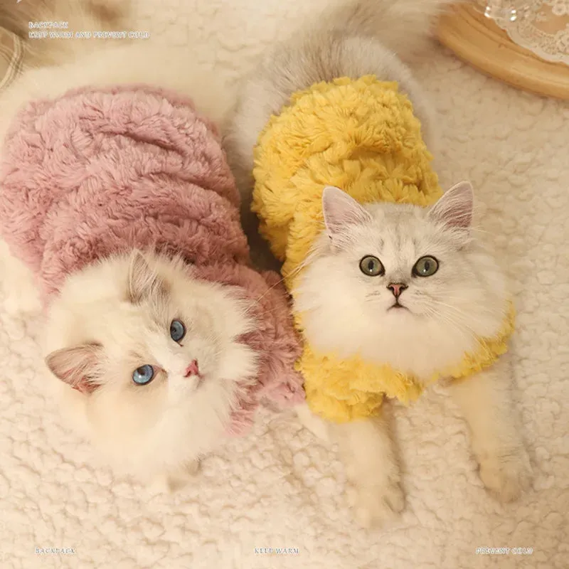 Winter Warm Clothes Pet Cat Vest - Soft Fabric Small Dog Puppy Clothing - Keep Your Pets Cozy and Comfortable with Pet Cat Supplies