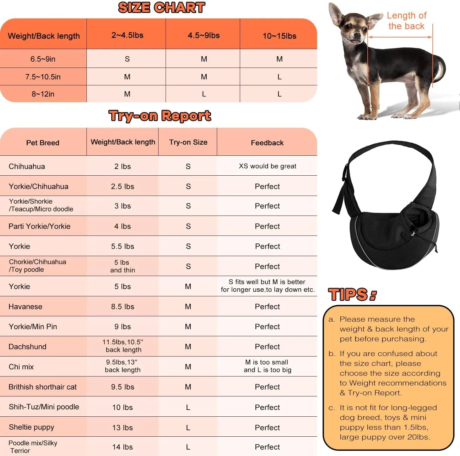 YUDODO Pet Sling Carrier for Small Dogs & Cats  Hands-Free Puppy Carrier with Safety Hook, Large Zipper Pocket, Soft Breathable Mesh, Adjustable Strap & Reflective Strip (Black 2.0 L)